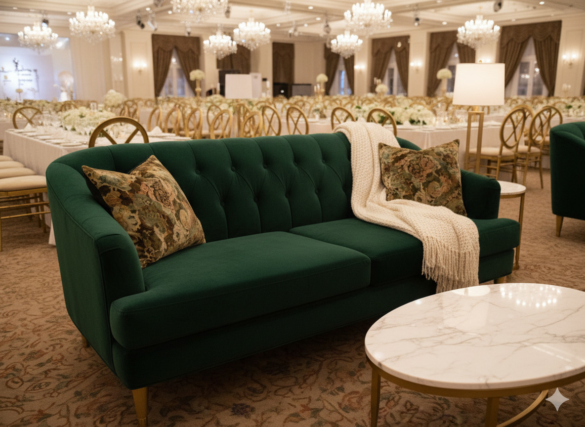 Loungesoffa i sammet