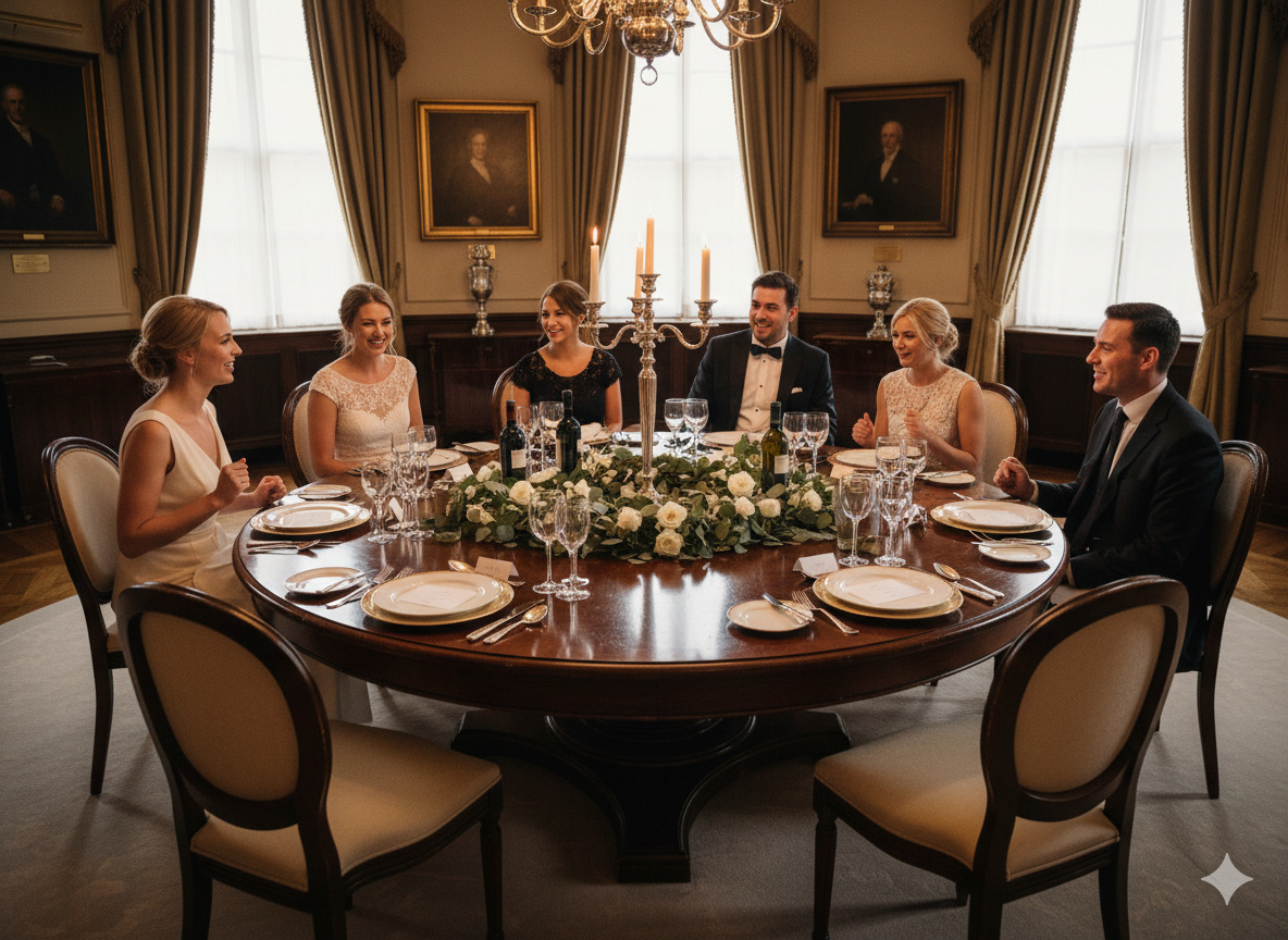 Runt festbord i trä